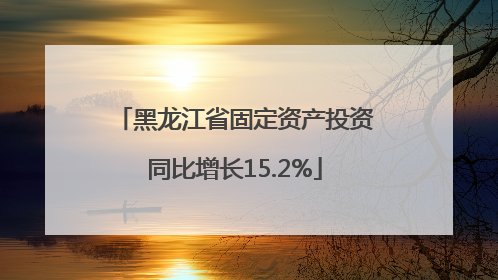 黑龙江省固定资产投资同比增长15.2%