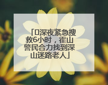 ﻿深夜紧急搜救6小时，霍山警民合力找到深山迷路老人