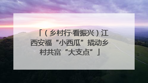 （乡村行·看振兴）江西安福“小西瓜”撬动乡村共富“大支点”
