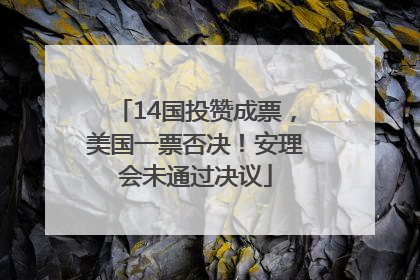 14国投赞成票，美国一票否决！安理会未通过决议