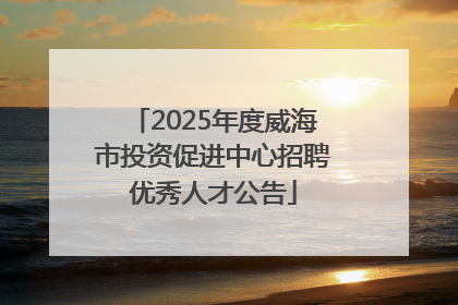 2025年度威海市投资促进中心招聘优秀人才公告