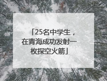 25名中学生，在青海成功发射一枚探空火箭