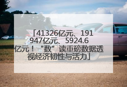 41326亿元、191947亿元、5924.6亿元！“数”读重磅数据透视经济韧性与活力