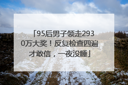 95后男子领走2930万大奖！反复检查四遍才敢信，一夜没睡