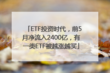 ETF投资时代，前5月净流入2400亿，有一类ETF被越涨越买